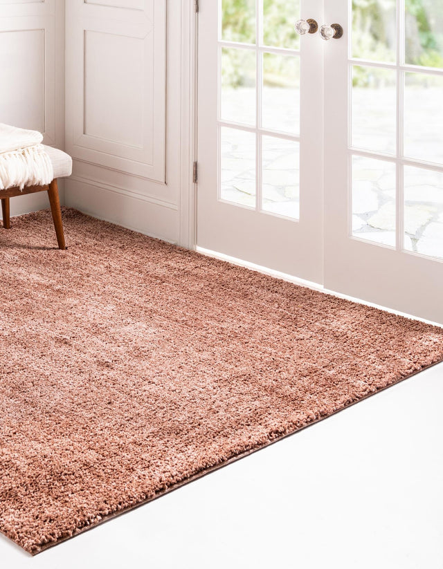 Grapefruit Pink 7' 10 x 7' 10 Jill Zarin Shaggy Chic Square Area Rug Thick Soft Touch Fluffy & Plush Shaggy Pile 100% Polyester (Space-Dyed Yarn) With Jute Backing Carpet for Sale at Rug Engine