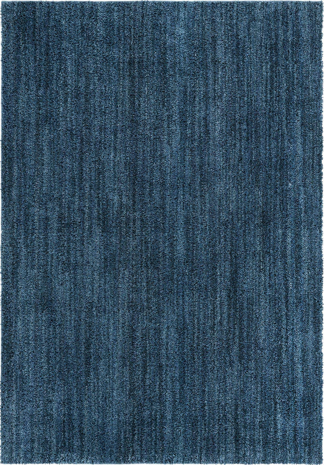 Blueberry Blue 6' 7 x 9' Jill Zarin Shaggy Chic Rectangle Area Rug Thick Soft Touch Fluffy & Plush Shaggy Pile 100% Polyester (Space-Dyed Yarn) With Jute Backing Carpet for Sale at Rug Engine