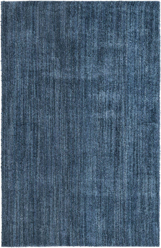 Blueberry Blue 5' 3 x 8' Jill Zarin Shaggy Chic Rectangle Area Rug Thick Soft Touch Fluffy & Plush Shaggy Pile 100% Polyester (Space-Dyed Yarn) With Jute Backing Carpet for Sale at Rug Engine