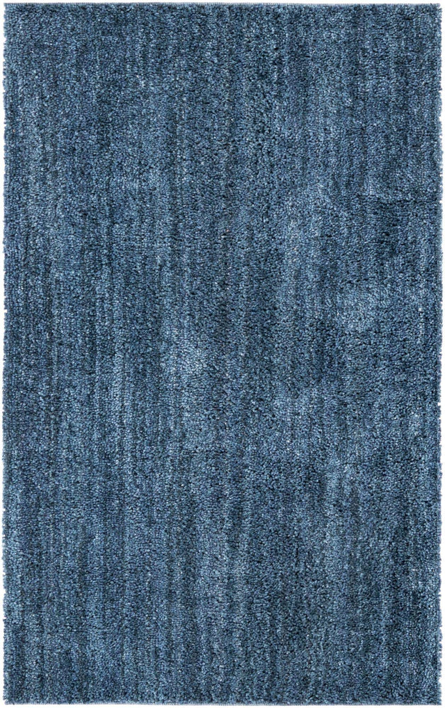 Blueberry Blue 3' 3 x 5' 3 Jill Zarin Shaggy Chic Rectangle Area Rug Thick Soft Touch Fluffy & Plush Shaggy Pile 100% Polyester (Space-Dyed Yarn) With Jute Backing Carpet for Sale at Rug Engine