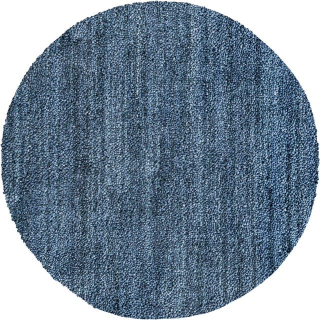 Blueberry Blue 3' 3 x 3' 3 Jill Zarin Shaggy Chic Round Area Rug Thick Soft Touch Fluffy & Plush Shaggy Pile 100% Polyester (Space-Dyed Yarn) With Jute Backing Carpet for Sale at Rug Engine