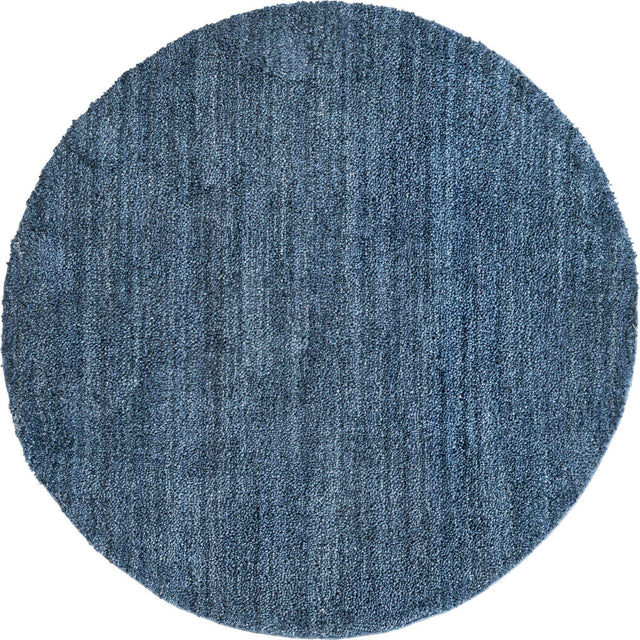 Blueberry Blue 5' 3 x 5' 3 Jill Zarin Shaggy Chic Round Area Rug Thick Soft Touch Fluffy & Plush Shaggy Pile 100% Polyester (Space-Dyed Yarn) With Jute Backing Carpet for Sale at Rug Engine