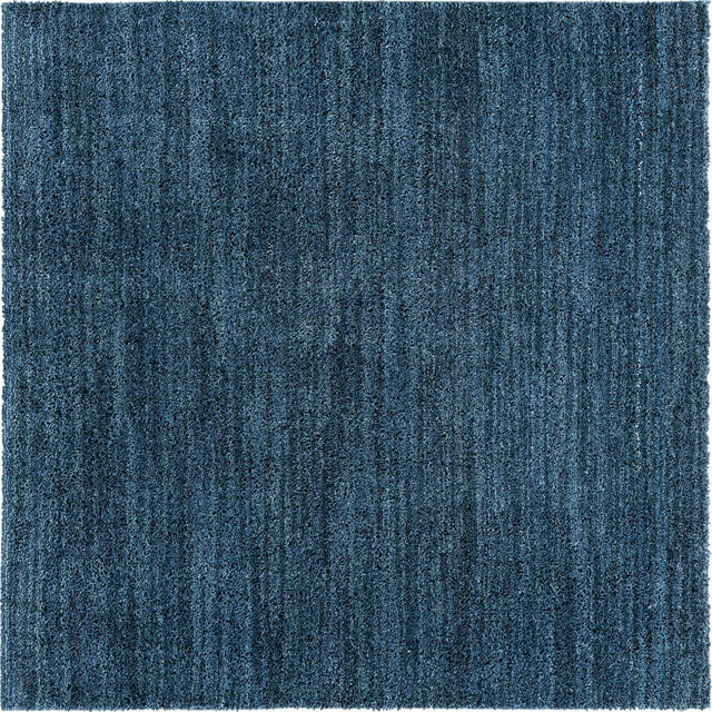 Blueberry Blue 6' 7 x 6' 7 Jill Zarin Shaggy Chic Square Area Rug Thick Soft Touch Fluffy & Plush Shaggy Pile 100% Polyester (Space-Dyed Yarn) With Jute Backing Carpet for Sale at Rug Engine