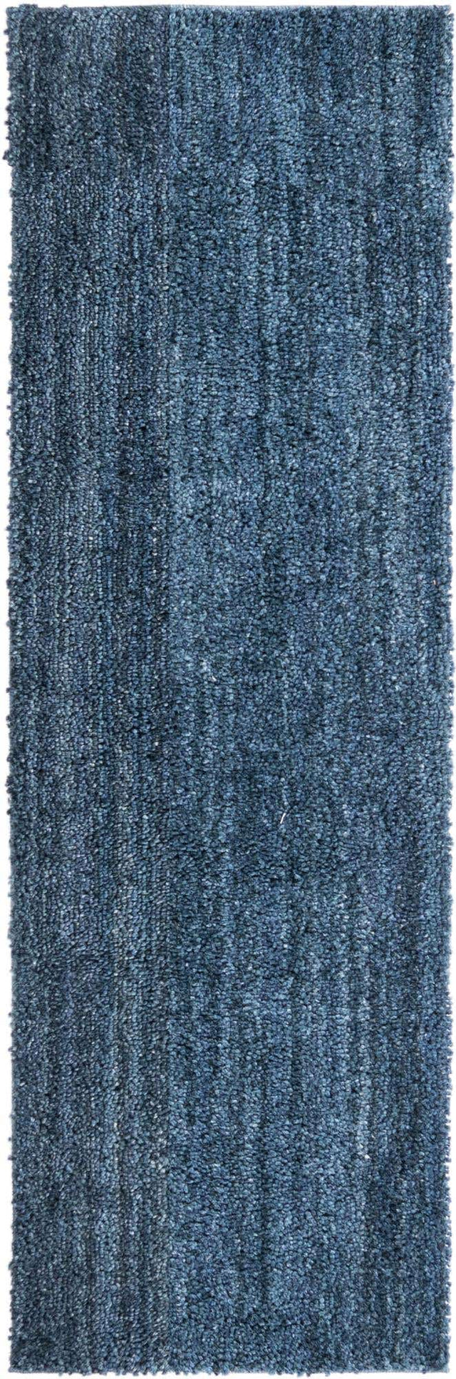 Blueberry Blue 2' x 6' Jill Zarin Shaggy Chic Runner Area Rug Thick Soft Touch Fluffy & Plush Shaggy Pile 100% Polyester (Space-Dyed Yarn) With Jute Backing Carpet for Sale at Rug Engine