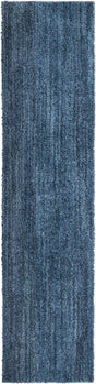 Blueberry Blue 2' x 8' Jill Zarin Shaggy Chic Runner Area Rug Thick Soft Touch Fluffy & Plush Shaggy Pile 100% Polyester (Space-Dyed Yarn) With Jute Backing Carpet for Sale at Rug Engine