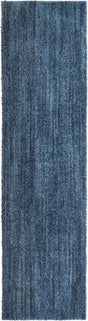 Blueberry Blue 2' 7 x 10' Jill Zarin Shaggy Chic Runner Area Rug Thick Soft Touch Fluffy & Plush Shaggy Pile 100% Polyester (Space-Dyed Yarn) With Jute Backing Carpet for Sale at Rug Engine