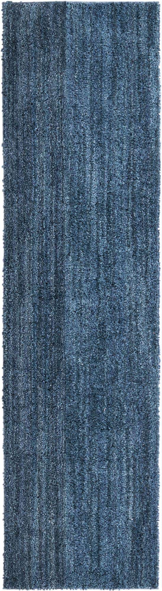 Blueberry Blue 2' 7 x 10' Jill Zarin Shaggy Chic Runner Area Rug Thick Soft Touch Fluffy & Plush Shaggy Pile 100% Polyester (Space-Dyed Yarn) With Jute Backing Carpet for Sale at Rug Engine