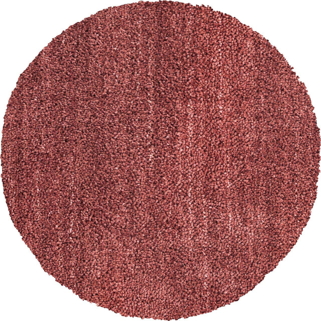 Pomegranate Red 3' 3 x 3' 3 Jill Zarin Shaggy Chic Round Area Rug Thick Soft Touch Fluffy & Plush Shaggy Pile 100% Polyester (Space-Dyed Yarn) With Jute Backing Carpet for Sale at Rug Engine