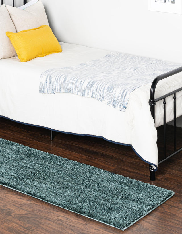 Rosemary Green 2' x 8' Jill Zarin Shaggy Chic Runner Area Rug Thick Soft Touch Fluffy & Plush Shaggy Pile 100% Polyester (Space-Dyed Yarn) With Jute Backing Carpet for Sale at Rug Engine