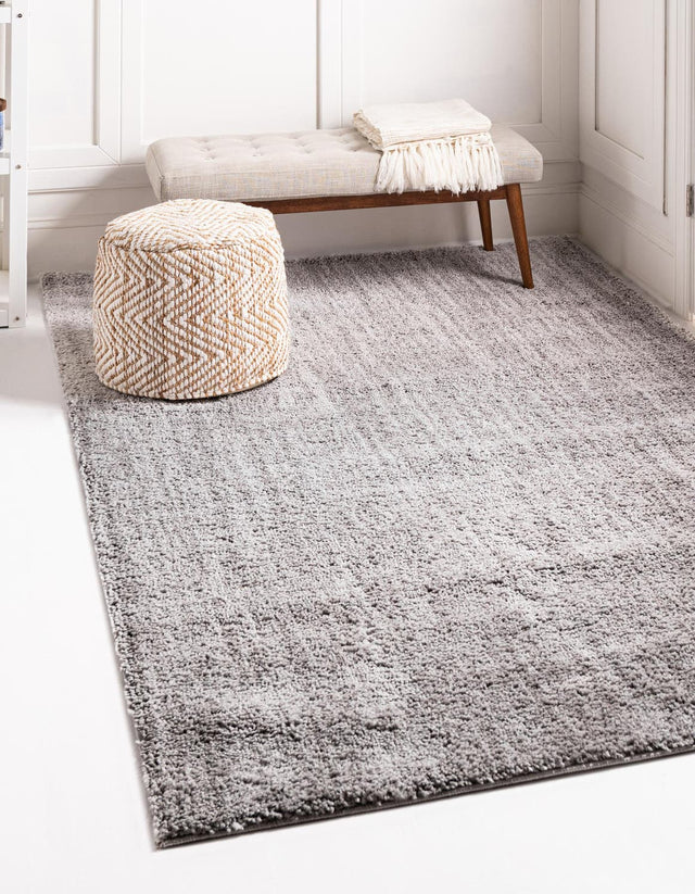 Ash Gray 5' 3 x 8' Jill Zarin Shaggy Chic Rectangle Area Rug Thick Soft Touch Fluffy & Plush Shaggy Pile 100% Polyester (Space-Dyed Yarn) With Jute Backing Carpet for Sale at Rug Engine