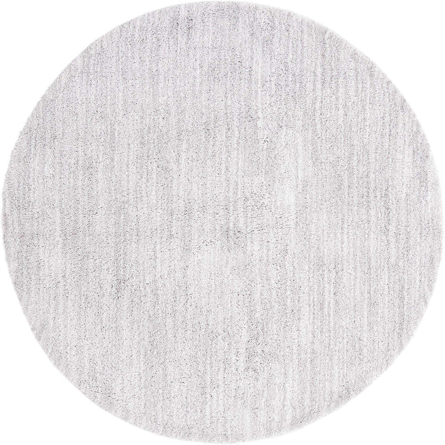 Ash Gray 7' 1 x 7' 1 Jill Zarin Shaggy Chic Round Area Rug Thick Soft Touch Fluffy & Plush Shaggy Pile 100% Polyester (Space-Dyed Yarn) With Jute Backing Carpet for Sale at Rug Engine