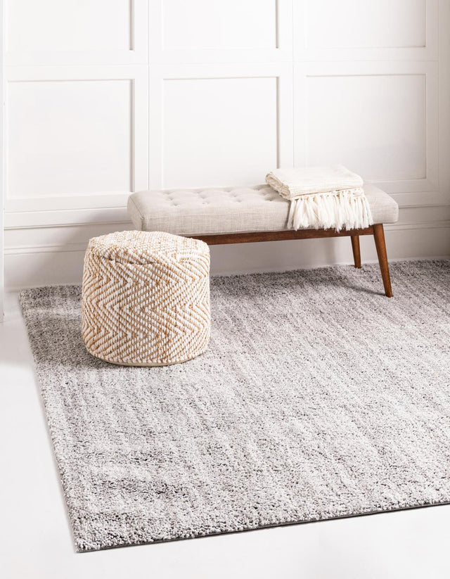 Ash Gray 6' 5 x 6' 5 Jill Zarin Shaggy Chic Square Area Rug Thick Soft Touch Fluffy & Plush Shaggy Pile 100% Polyester (Space-Dyed Yarn) With Jute Backing Carpet for Sale at Rug Engine