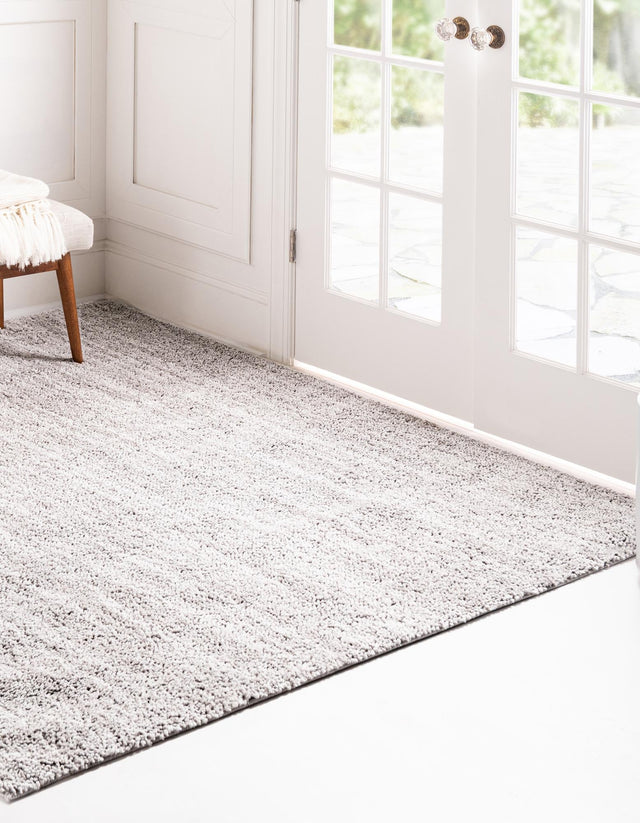 Ash Gray 7' 10 x 7' 10 Jill Zarin Shaggy Chic Square Area Rug Thick Soft Touch Fluffy & Plush Shaggy Pile 100% Polyester (Space-Dyed Yarn) With Jute Backing Carpet for Sale at Rug Engine
