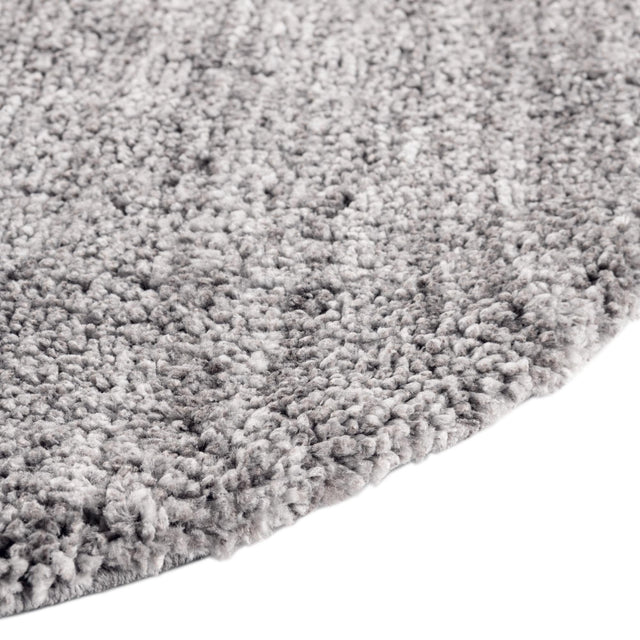 Pepper Gray 5' 3 x 5' 3 Jill Zarin Shaggy Chic Round Area Rug Thick Soft Touch Fluffy & Plush Shaggy Pile 100% Polyester (Space-Dyed Yarn) With Jute Backing Carpet for Sale at Rug Engine