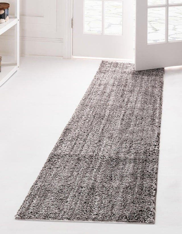Pepper Gray 2' x 8' Jill Zarin Shaggy Chic Runner Area Rug Thick Soft Touch Fluffy & Plush Shaggy Pile 100% Polyester (Space-Dyed Yarn) With Jute Backing Carpet for Sale at Rug Engine