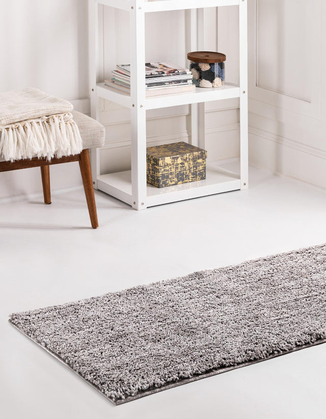Pepper Gray 2' 7 x 10' Jill Zarin Shaggy Chic Runner Area Rug Thick Soft Touch Fluffy & Plush Shaggy Pile 100% Polyester (Space-Dyed Yarn) With Jute Backing Carpet for Sale at Rug Engine