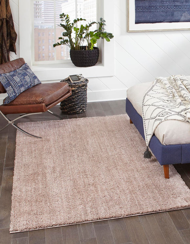 Mushroom 7' 10 x 10' Jill Zarin Shaggy Chic Rectangle Area Rug Thick Soft Touch Fluffy & Plush Shaggy Pile 100% Polyester (Space-Dyed Yarn) With Jute Backing Carpet for Sale at Rug Engine