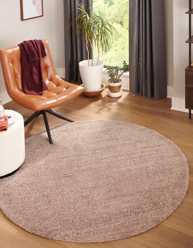 Mushroom 3' 3 x 3' 3 Jill Zarin Shaggy Chic Round Area Rug Thick Soft Touch Fluffy & Plush Shaggy Pile 100% Polyester (Space-Dyed Yarn) With Jute Backing Carpet for Sale at Rug Engine