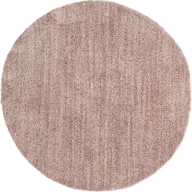 Mushroom 5' 3 x 5' 3 Jill Zarin Shaggy Chic Round Area Rug Thick Soft Touch Fluffy & Plush Shaggy Pile 100% Polyester (Space-Dyed Yarn) With Jute Backing Carpet for Sale at Rug Engine