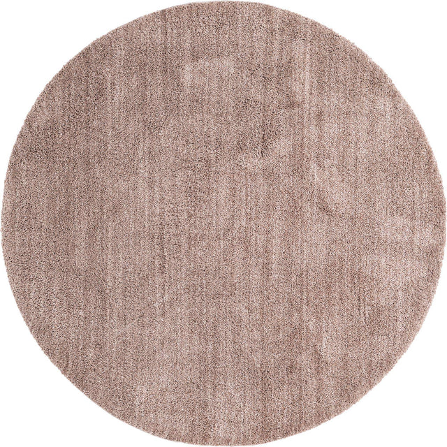 Mushroom 7' x 7' Jill Zarin Shaggy Chic Round Area Rug Thick Soft Touch Fluffy & Plush Shaggy Pile 100% Polyester (Space-Dyed Yarn) With Jute Backing Carpet for Sale at Rug Engine