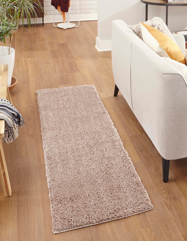 Mushroom 2' 7 x 10' Jill Zarin Shaggy Chic Runner Area Rug Thick Soft Touch Fluffy & Plush Shaggy Pile 100% Polyester (Space-Dyed Yarn) With Jute Backing Carpet for Sale at Rug Engine