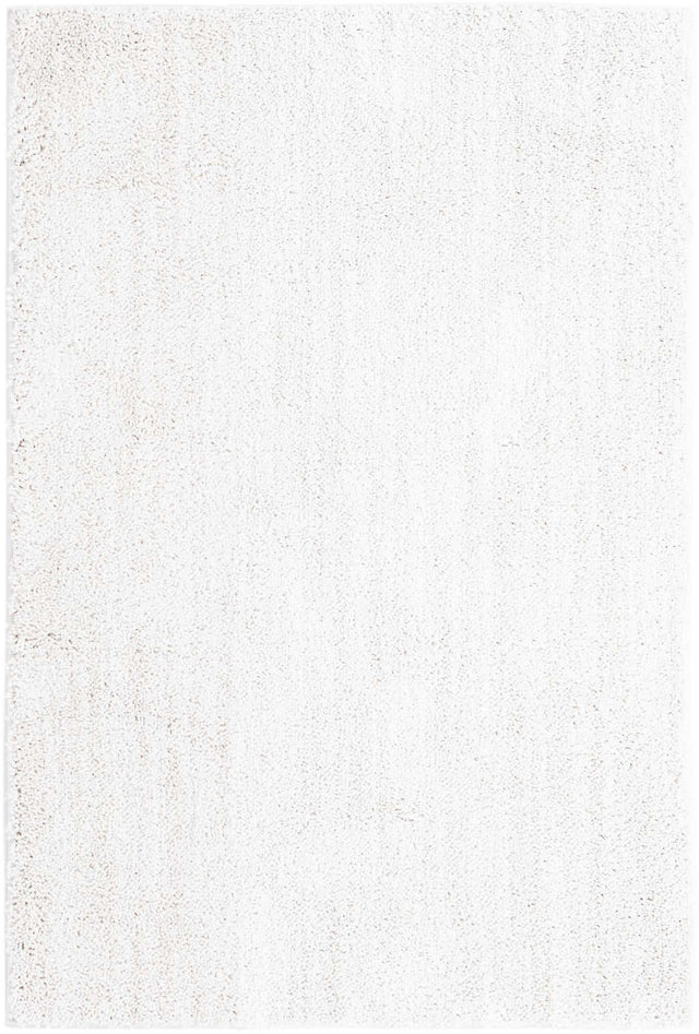 Sea Salt White 4' x 6' Jill Zarin Shaggy Chic Rectangle Area Rug Thick Soft Touch Fluffy & Plush Shaggy Pile 100% Polyester (Space-Dyed Yarn) With Jute Backing Carpet for Sale at Rug Engine