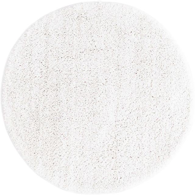 Sea Salt White 3' 3 x 3' 3 Jill Zarin Shaggy Chic Round Area Rug Thick Soft Touch Fluffy & Plush Shaggy Pile 100% Polyester (Space-Dyed Yarn) With Jute Backing Carpet for Sale at Rug Engine