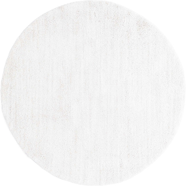 Sea Salt White 7' x 7' Jill Zarin Shaggy Chic Round Area Rug Thick Soft Touch Fluffy & Plush Shaggy Pile 100% Polyester (Space-Dyed Yarn) With Jute Backing Carpet for Sale at Rug Engine