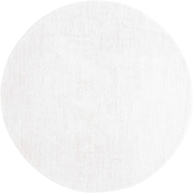 Sea Salt White 10' x 10' Jill Zarin Shaggy Chic Round Area Rug Thick Soft Touch Fluffy & Plush Shaggy Pile 100% Polyester (Space-Dyed Yarn) With Jute Backing Carpet for Sale at Rug Engine
