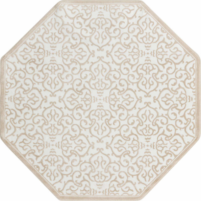 Snow White 6' x 6' Rushmore Octagon Area Rug 55% Polypropylene & 45% Polyester Durable Quality Carpet for Indoor Home Decorating for Sale at Rug Engine