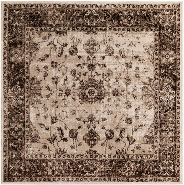 Cream 6' x 6' Rushmore Square Area Rug 55% Polypropylene & 45% Polyester Durable Quality Carpet for Indoor Home Decorating for Sale at Rug Engine