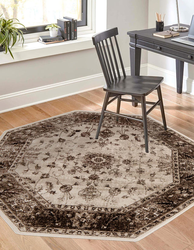 Cream 6' x 6' Rushmore Octagon Area Rug 55% Polypropylene & 45% Polyester Durable Quality Carpet for Indoor Home Decorating for Sale at Rug Engine