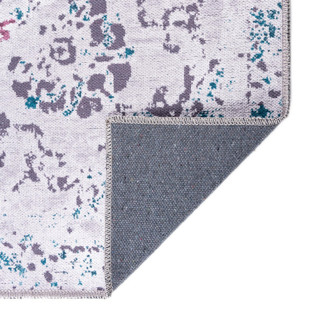 Washable Teal Green 9' 2 x 12' Renaissance Rectangle Area Rug Easy to Clean Stain Resistant & Durable Colorful Distressed Vintage Carpet for Sale at Rug Engine