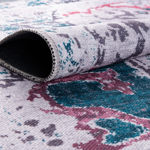 Washable Teal Green 10' 6 x 10' 6 Renaissance Square Area Rug Easy to Clean Stain Resistant & Durable Colorful Distressed Vintage Carpet for Sale at Rug Engine