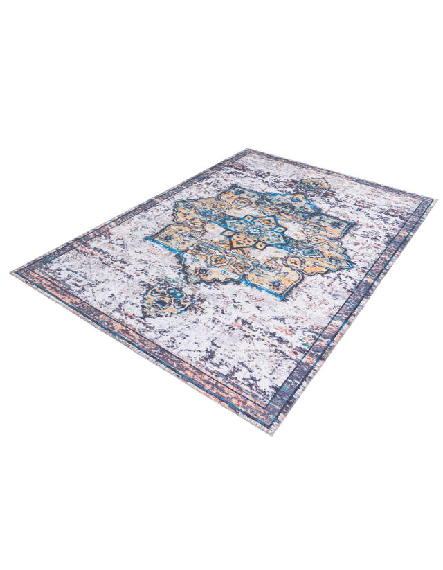 Washable Sea Salt White 7' 10 x 10' Renaissance Rectangle Area Rug Easy to Clean Stain Resistant & Durable Colorful Distressed Vintage Carpet for Sale at Rug Engine