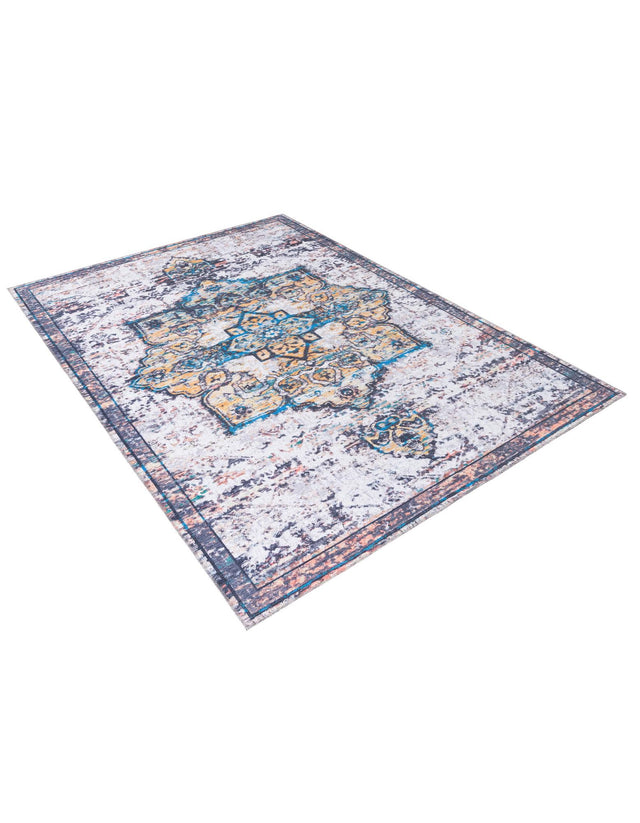 Washable Sea Salt White 7' 10 x 10' Renaissance Rectangle Area Rug Easy to Clean Stain Resistant & Durable Colorful Distressed Vintage Carpet for Sale at Rug Engine