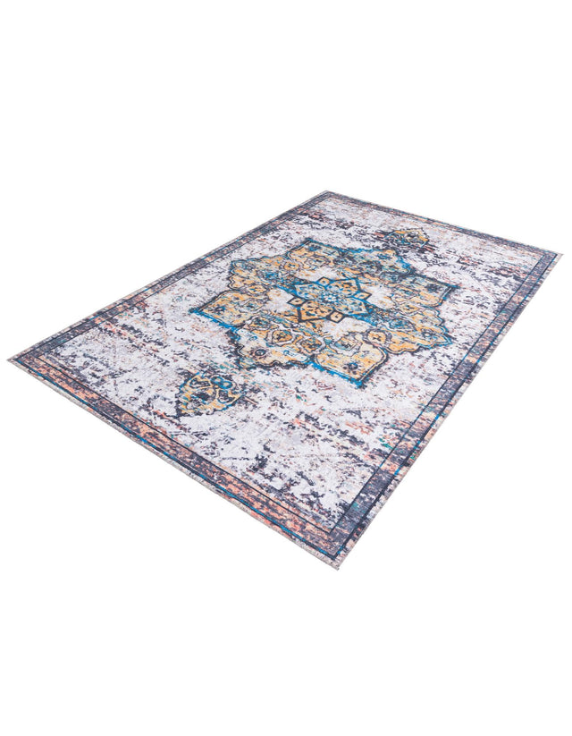 Washable Sea Salt White 7' 3 x 10' Renaissance Rectangle Area Rug Easy to Clean Stain Resistant & Durable Colorful Distressed Vintage Carpet for Sale at Rug Engine