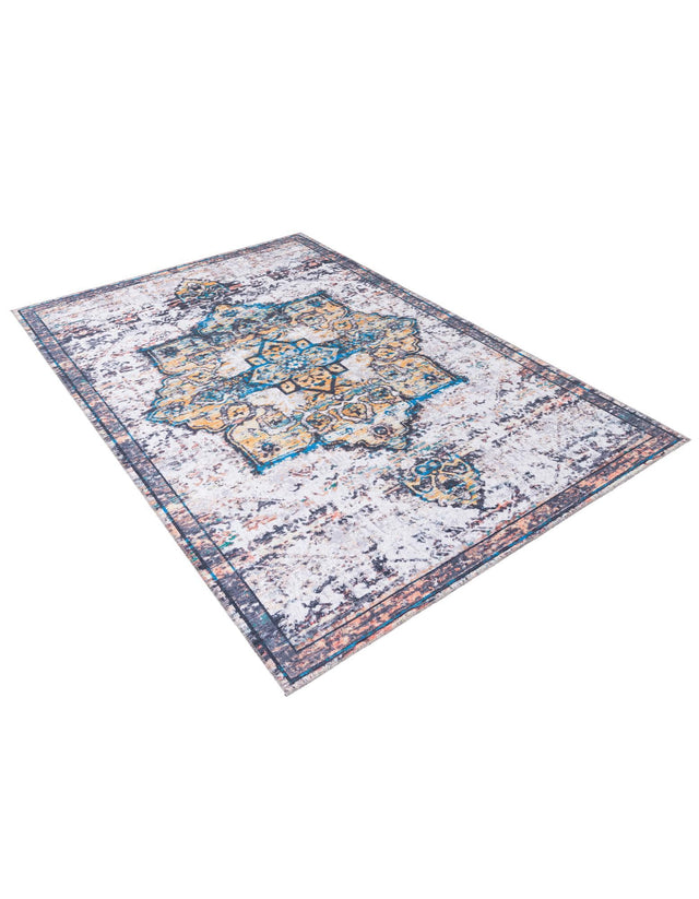 Washable Sea Salt White 7' 3 x 10' Renaissance Rectangle Area Rug Easy to Clean Stain Resistant & Durable Colorful Distressed Vintage Carpet for Sale at Rug Engine