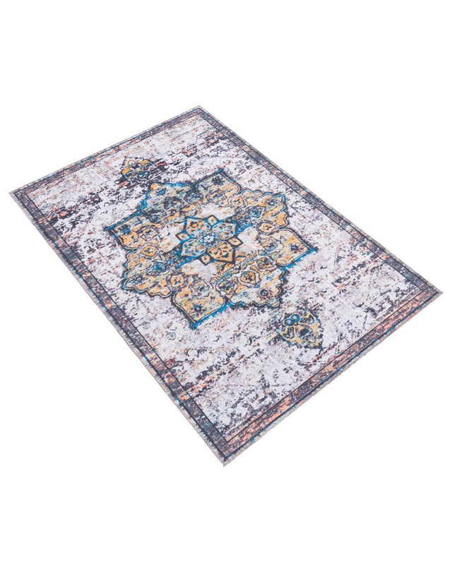 Washable Sea Salt White 3' 11 x 6' 1 Renaissance Rectangle Area Rug Easy to Clean Stain Resistant & Durable Colorful Distressed Vintage Carpet for Sale at Rug Engine