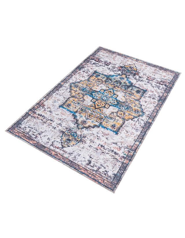 Washable Sea Salt White 3' 11 x 6' 1 Renaissance Rectangle Area Rug Easy to Clean Stain Resistant & Durable Colorful Distressed Vintage Carpet for Sale at Rug Engine
