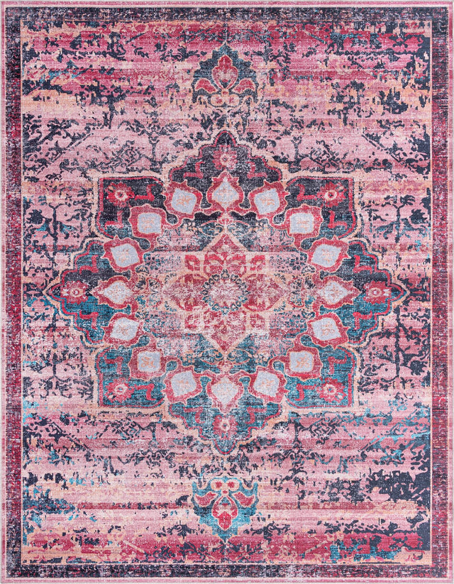 Washable Brick 10' 6 x 13' Renaissance Rectangle Area Rug Easy to Clean Stain Resistant & Durable Colorful Distressed Vintage Carpet for Sale at Rug Engine