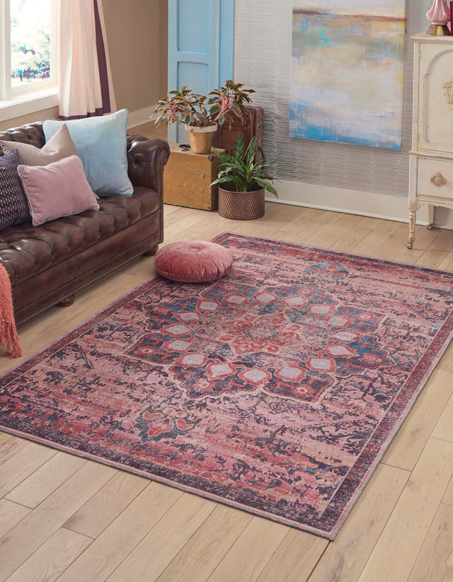 Washable Brick 10' 6 x 13' Renaissance Rectangle Area Rug Easy to Clean Stain Resistant & Durable Colorful Distressed Vintage Carpet for Sale at Rug Engine