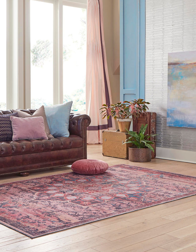 Washable Brick 10' 6 x 14' Renaissance Rectangle Area Rug Easy to Clean Stain Resistant & Durable Colorful Distressed Vintage Carpet for Sale at Rug Engine