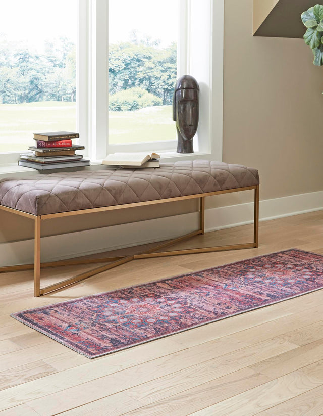 Washable Brick 2' 7 x 12' Renaissance Runner Area Rug Easy to Clean Stain Resistant & Durable Colorful Distressed Vintage Carpet for Sale at Rug Engine