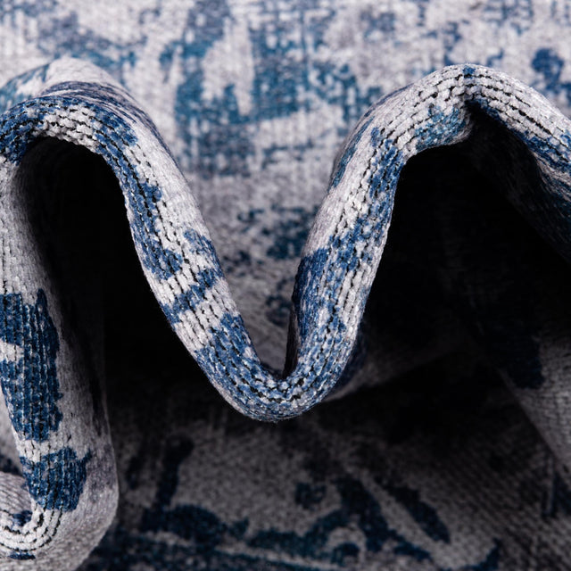 Washable Gray Blue 7' 3 x 10' Renaissance Rectangle Area Rug Easy to Clean Stain Resistant & Durable Colorful Distressed Vintage Carpet for Sale at Rug Engine