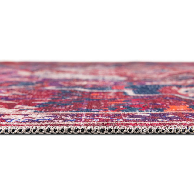 Washable Multicolor Fuchsia 10' 6 x 14' Renaissance Rectangle Area Rug Easy to Clean Stain Resistant & Durable Colorful Distressed Vintage Carpet for Sale at Rug Engine