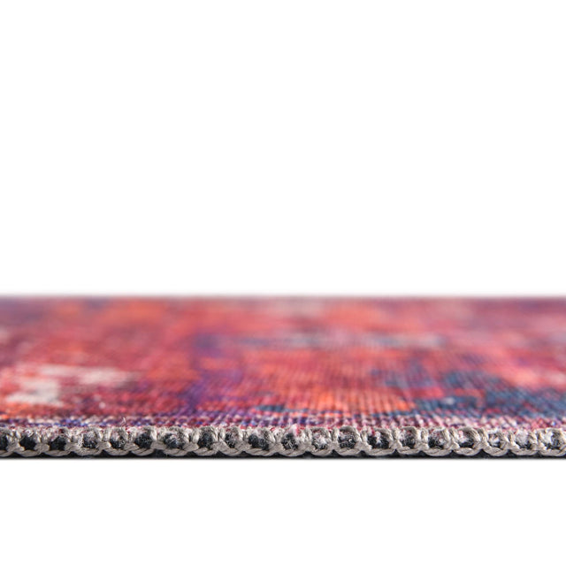 Washable Multicolor Fuchsia 2' x 13' Renaissance Runner Area Rug Easy to Clean Stain Resistant & Durable Colorful Distressed Vintage Carpet for Sale at Rug Engine