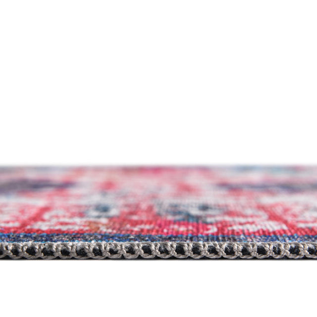 Washable Ivory Blue 2' x 13' Renaissance Runner Area Rug Easy to Clean Stain Resistant & Durable Colorful Distressed Vintage Carpet for Sale at Rug Engine