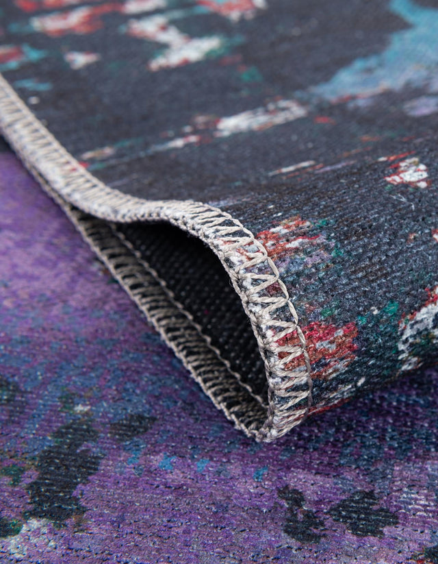 Washable Multicolor Blue 7' 10 x 11' Renaissance Rectangle Area Rug Easy to Clean Stain Resistant & Durable Colorful Distressed Vintage Carpet for Sale at Rug Engine