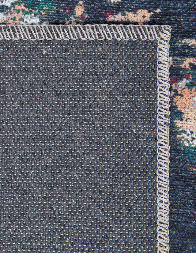 Washable Multicolor Blue 2' 7 x 12' Renaissance Runner Area Rug Easy to Clean Stain Resistant & Durable Colorful Distressed Vintage Carpet for Sale at Rug Engine